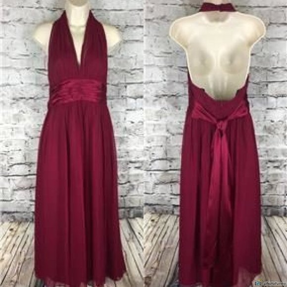Maggy London Dresses & Skirts - Red Silk Cocktail Dress Size 10P Halter